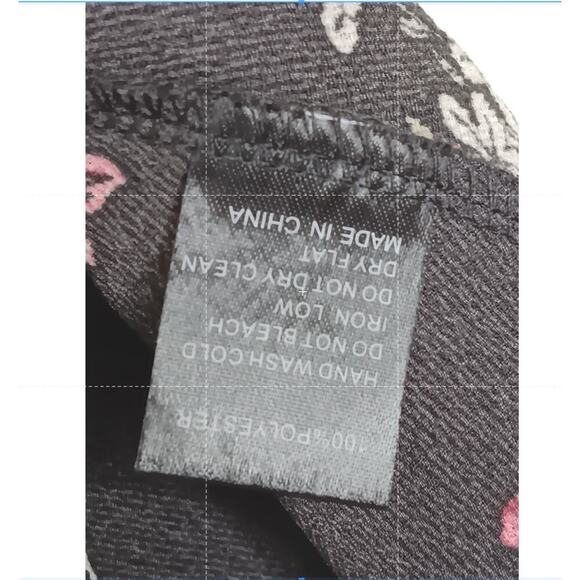 New without tags POL Floral Black Mini Dress Small Boho  Lace Cottagecore - Picture 9 of 10